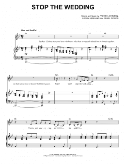 page one of Stop The Wedding (Piano & Vocal)