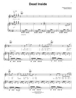 page one of Dead Inside (Piano, Vocal & Guitar Chords (Right-Hand Melody))