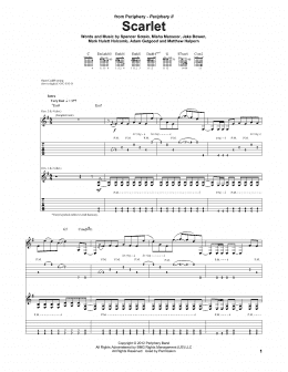 page one of Scarlet (Guitar Tab)