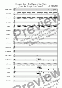 page one of The Queen of the Night - Soprano Solo