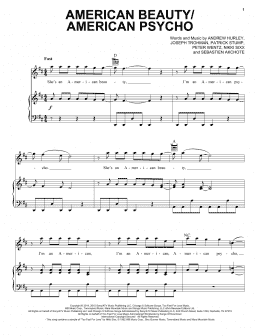 page one of American Beauty/American Psycho (Piano, Vocal & Guitar Chords (Right-Hand Melody))