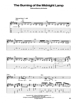 page one of The Burning Of The Midnight Lamp (Guitar Tab)