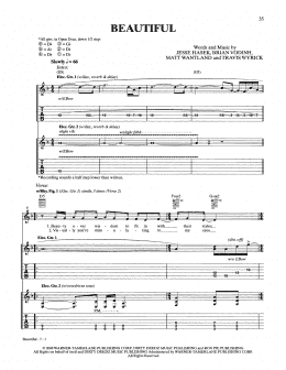 page one of Beautiful (Guitar Tab)