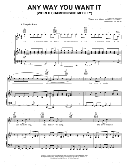 page one of Any Way You Want It (Piano, Vocal & Guitar Chords (Right-Hand Melody))