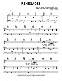 page one of Renegades (Piano, Vocal & Guitar Chords (Right-Hand Melody))