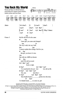page one of You Rock My World (Guitar Chords/Lyrics)
