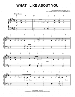 page one of What I Like About You (Easy Piano)