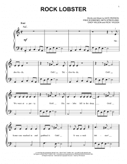 page one of Rock Lobster (Easy Piano)