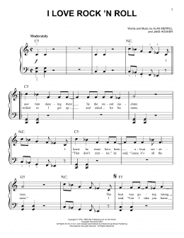 page one of I Love Rock 'N Roll (Easy Piano)