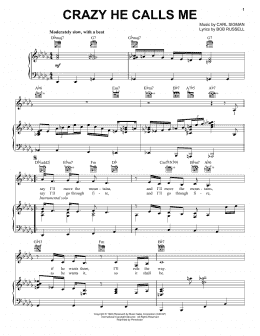 page one of Crazy She Calls Me (Piano, Vocal & Guitar Chords (Right-Hand Melody))
