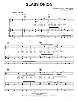 page one of Glass Onion (Piano, Vocal & Guitar Chords (Right-Hand Melody))