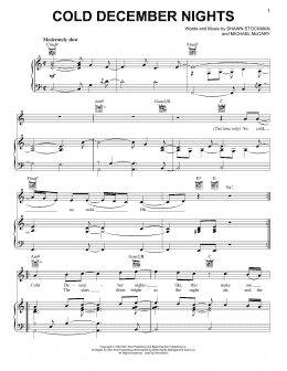 page one of Cold December Nights (Piano, Vocal & Guitar Chords (Right-Hand Melody))