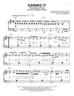 page one of Earned It (Fifty Shades Of Grey) (Easy Piano)