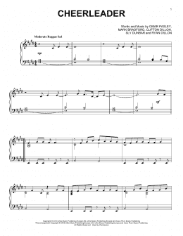 page one of Cheerleader (Piano Solo)