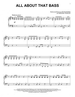 page one of All About That Bass (Piano Solo)