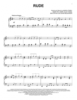 page one of Rude (Piano Solo)