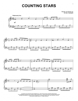 page one of Counting Stars (Piano Solo)