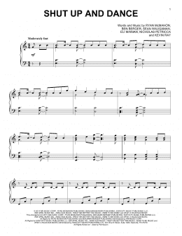 page one of Shut Up And Dance (Piano Solo)