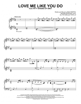 page one of Love Me Like You Do (Piano Solo)