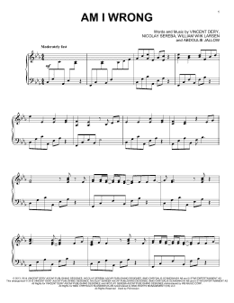 page one of Am I Wrong (Piano Solo)
