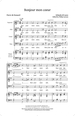 page one of Bonjour Mon Coeur (SATB Choir)