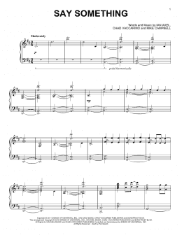 page one of Say Something (Piano Solo)