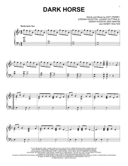 page one of Dark Horse (Piano Solo)
