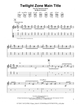 page one of Twilight Zone Main Title (Easy Guitar Tab)
