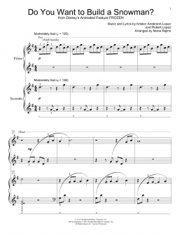 page one of Do You Want To Build A Snowman? (from Frozen) (arr. Mona Rejino) (Piano Duet)
