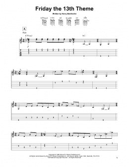 page one of Friday The 13th Theme (Easy Guitar Tab)