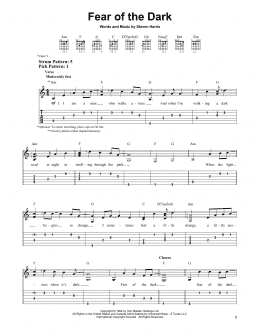 page one of Fear Of The Dark (Easy Guitar Tab)