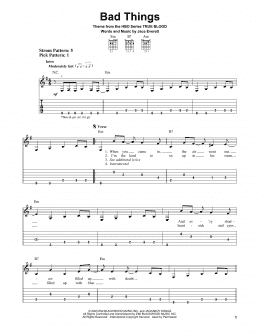 page one of Bad Things (Easy Guitar Tab)