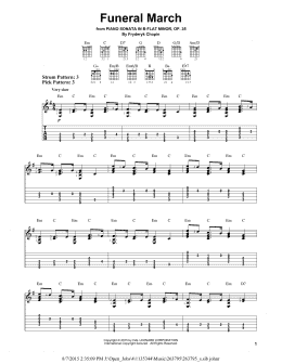 page one of Funeral March (Easy Guitar Tab)