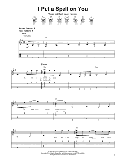 page one of I Put A Spell On You (Easy Guitar Tab)