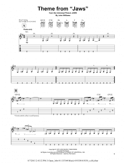 page one of Theme from Jaws (Easy Guitar Tab)
