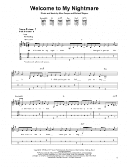 page one of Welcome To My Nightmare (Easy Guitar Tab)
