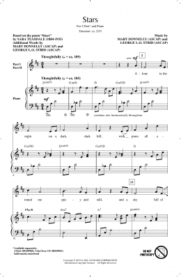 page one of Stars (2-Part Choir)
