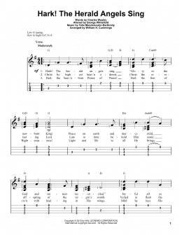page one of Hark! The Herald Angels Sing (Easy Ukulele Tab)