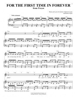 page one of For The First Time In Forever (from Frozen) (Piano & Vocal)