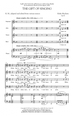 page one of Gift Of Singing (SATB Choir)