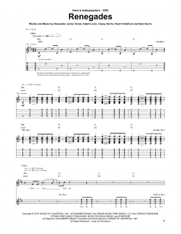 page one of Renegades (Guitar Tab)