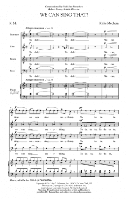 page one of We Can Sing That (SATB Choir)