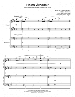 page one of Heimr Arnadalr (from Disney's Frozen) (arr. Mona Rejino) (Piano Duet)