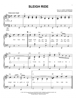 page one of Sleigh Ride (Accordion)