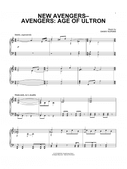 page one of New Avengers - Avengers: Age of Ultron (Piano Solo)