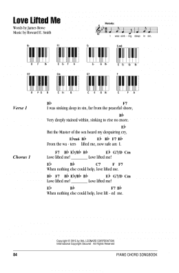page one of Love Lifted Me (Piano Chords/Lyrics)
