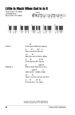 page one of Little Is Much When God Is In It (Piano Chords/Lyrics)