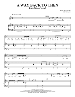 page one of A Way Back To Then (Piano & Vocal)