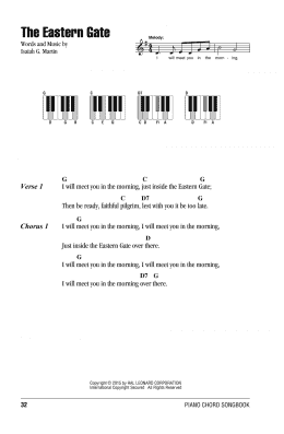 page one of The Eastern Gate (Piano Chords/Lyrics)