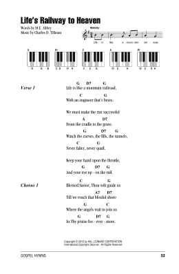 page one of Life's Railway To Heaven (Piano Chords/Lyrics)
